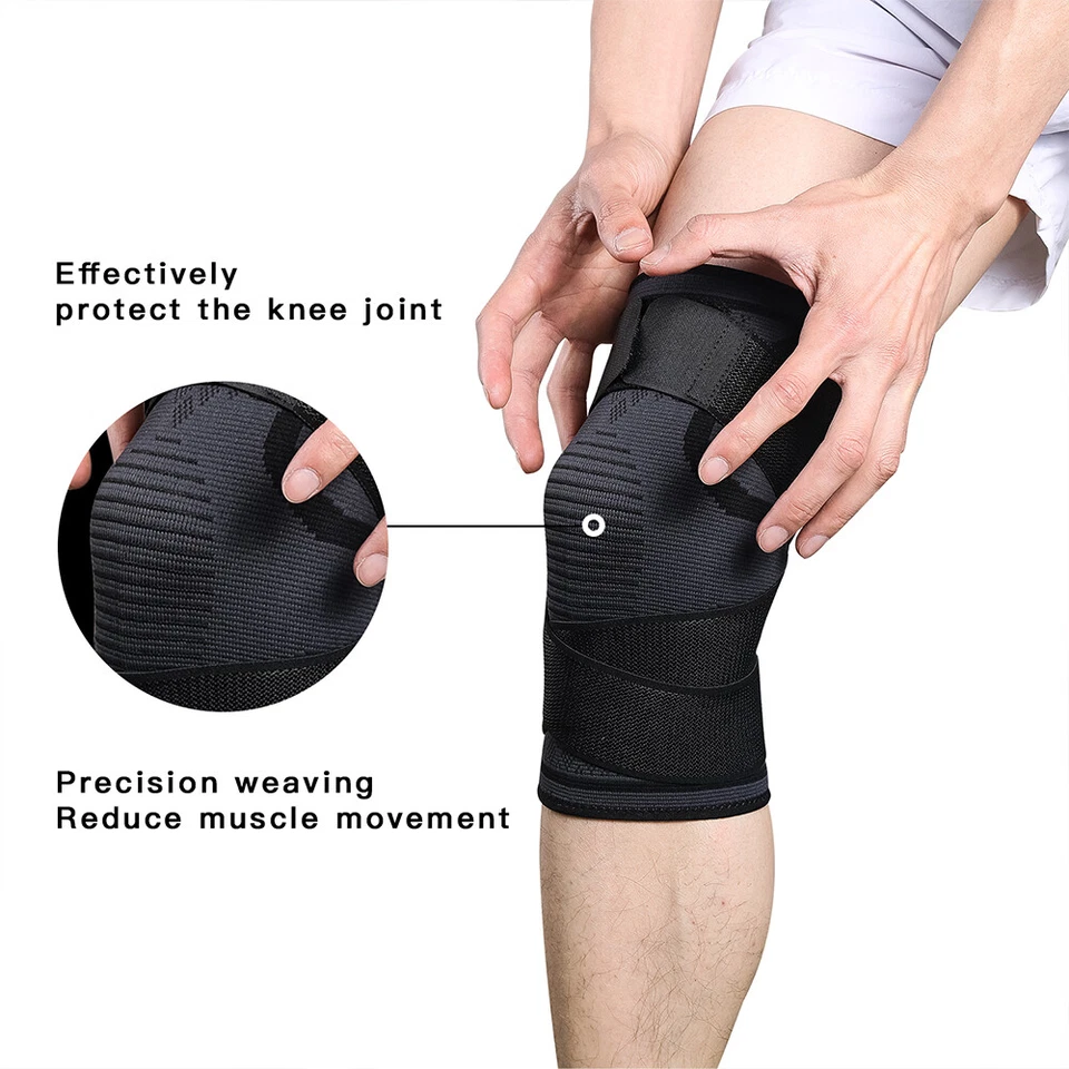 2Pcs Knee Sleeve Compression Brace Support For Sport Joint Pain Arthritis Relief - Image 4 of 4