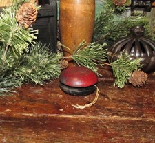 Primitive Antique Vtg Childs Toy Wooden RED BLACK Yo Yo with String