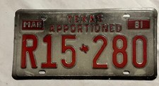 LICENSE PLATES    TEXAS 1 1981 R15 280