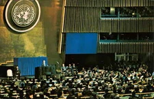 Postcard: President Jimmy Carter addresses the Uni- ted Nations in New York