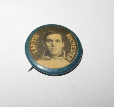 1910 PE1 Mascot Diamond Gum Baseball Ed Lafitte Rochester Bronchos Pin Button