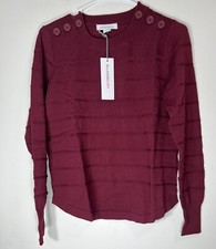LIZ Claiborne Women’s crew neck long sleeve sweater,Burgundy passion, SZ PXL