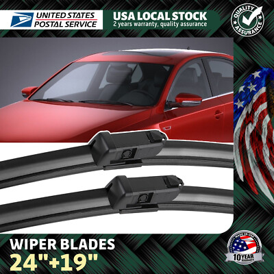 Durable Front Bracketless Wiper Blades 24''+19'' For Volkswagen Jetta 2011-2018