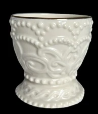 Lenox Bone China Porcelain Cream/Gold Small Vase/Candle Holder 3.25"