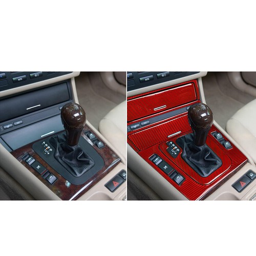 Red Carbon Central Control Air Vent Gear Shift Cover For BMW 3 Serie E46 1998-05 - Picture 4 of 12