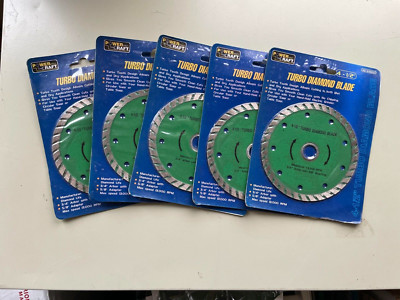 Power Craft Pro 4-1/2'' Turbo Diamond Grinder Blades (5 Blade Bundle)