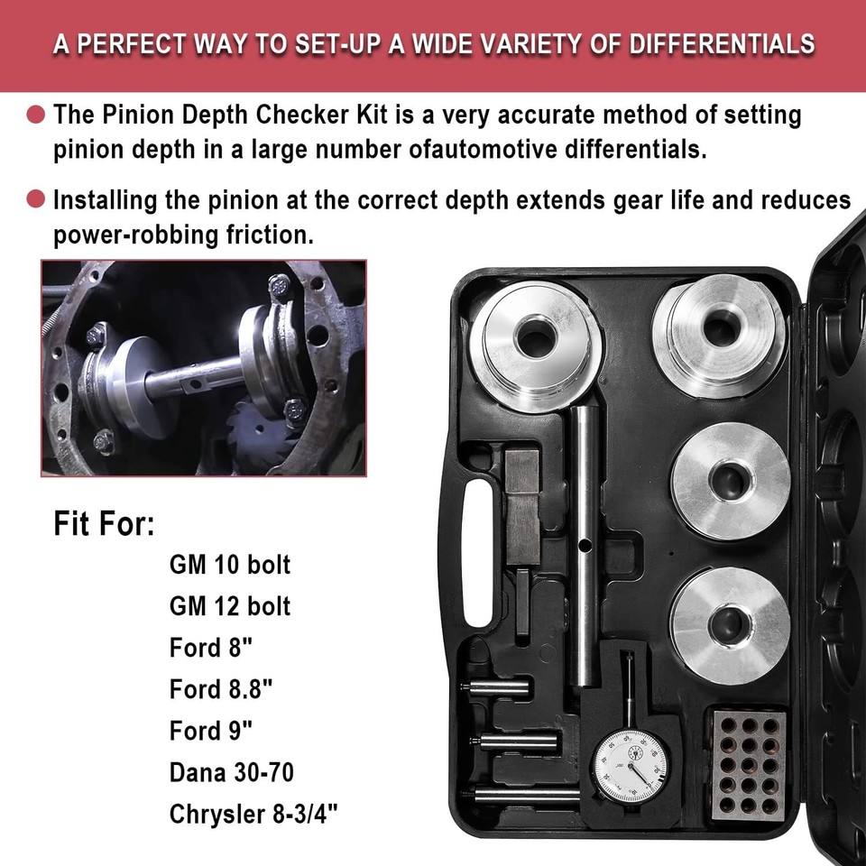 For GM Ford Chrysler Dana 30-80 T&D 11001 Deluxe Pinion Depth Gauge ...
