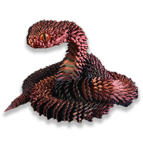 3D-gedruckte Tiere Schlange 24 Zoll Viper Schlange flexibel Schlange zappeln Spielzeug Schreibtisch Deko - Bild 23 von 28