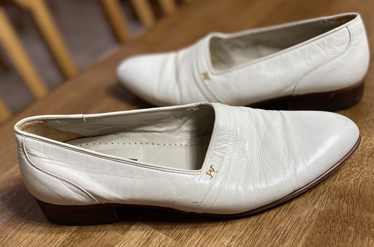 Rodolfo Valentino Collection Off White Leather Slip On Mens Rodolfo Valentino Collection Off White Leather Slip On Mens