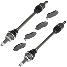 Front 2 CV Axle Shaft For Subaru Legacy 2.5L 2005-09 w/ 4 Brake Ceramic Pads