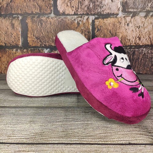 Damen Hausschuhe Lustige mit Kuh Pantoffeln Plüsch Kuschelige Slippers