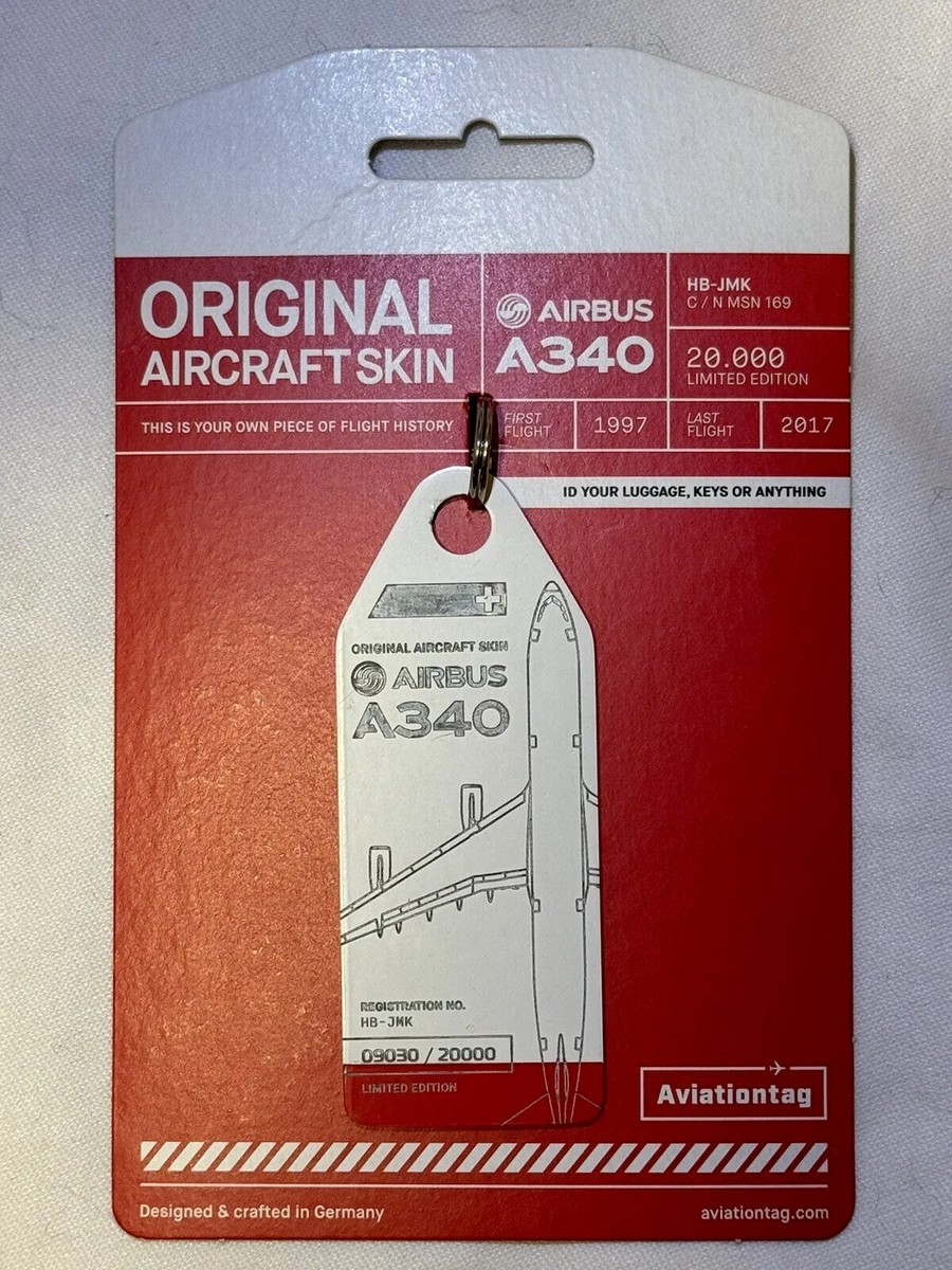 Aviationtag Aircraft Fuselage Swiss Airbus A340-300 HB-JMK