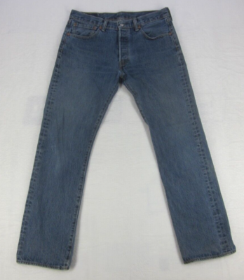 LEVI’S 501 (W33,L32) LEVI'S 501 Mens Blue Jeans W33 L32 100% Cotton Original Button Fly