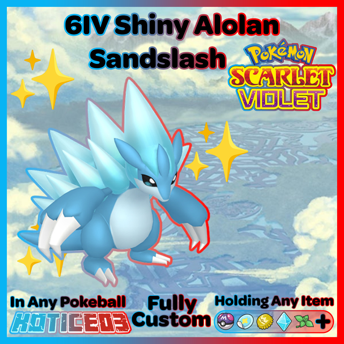 Pokemon Scarlet and Violet Alolan Form Bundle 6IV-EV Trained