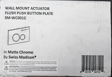 Swiss Madison SM-WC001 Wall Mount Actuator Flush Push Button Plate Matte Chrome