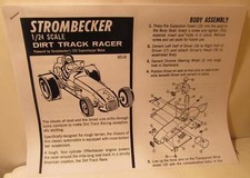 1966 Strombecker 1/24 Dirt Track Racer 8516 Photocopy of Instruction Sheet