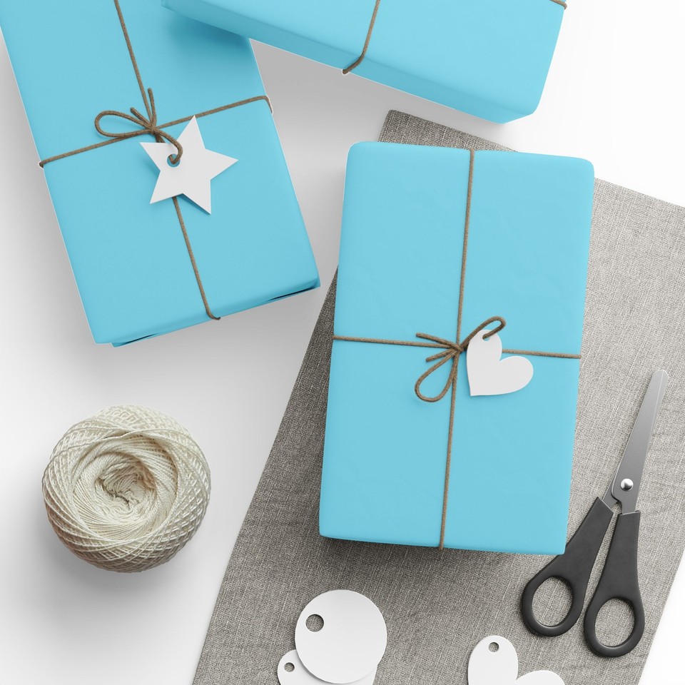 Elegant Blue Wrapping Paper Roll | Gift Wrap for Any Occasion, Holiday ...