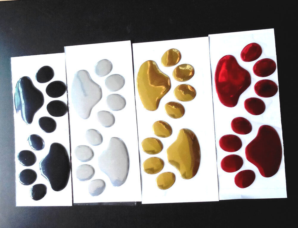6x Sticker Adesivi Adesivo Auto Moto Tuning Zampe Gatto Cane Ner - Foto 4