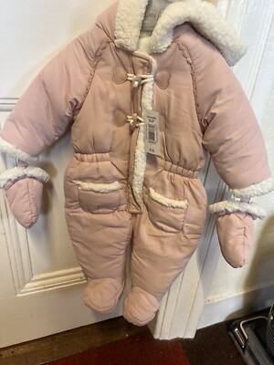 Matalan baby girl pink snowsuit 3-6 months UK - Main Image