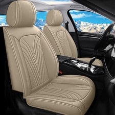 Car Front Row 2-seat Covers Pu Leather Protector Pad For Honda Pilot 2010-2016