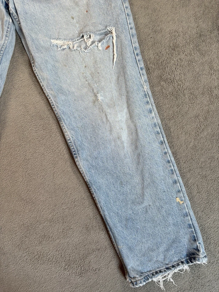 Jeans DE COLECCIÓN Canyon River Azul Para Hombre 31x32 Pierna Recta Calce Suelto Distress Años 90 Foto 2 de 4