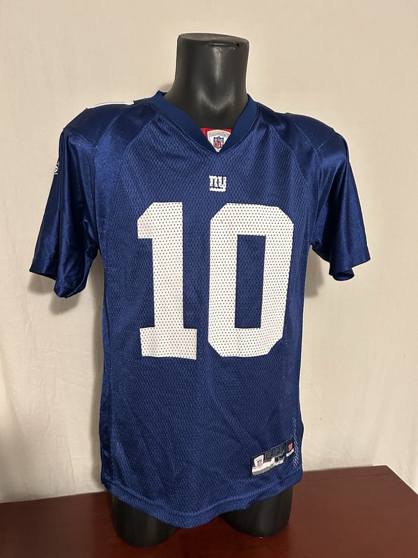 Reebok Eli Manning New York Giants Blue #10 Youth Boy's Large 14-16 Field Jersey