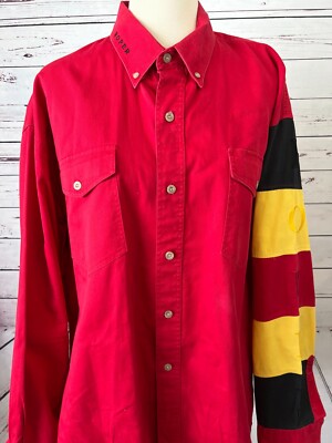 Roper Western Shirt Cowboy XL Extra Large Mens Vintage 90s Embroidered Striped