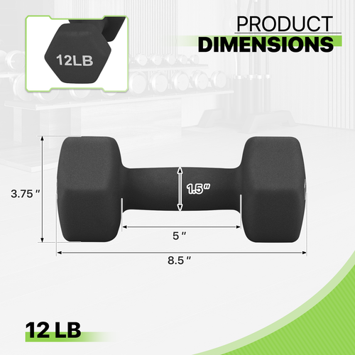 Easy Grip Workout Dumbbell Home Gym Arm Fitness Exercise Weight Training 2x12LB - Picture 3 of 10