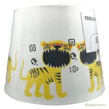 IKEA TROLLAKULLA Lamp Shade Textile White/yellow Tigers, Childrens Kids Room