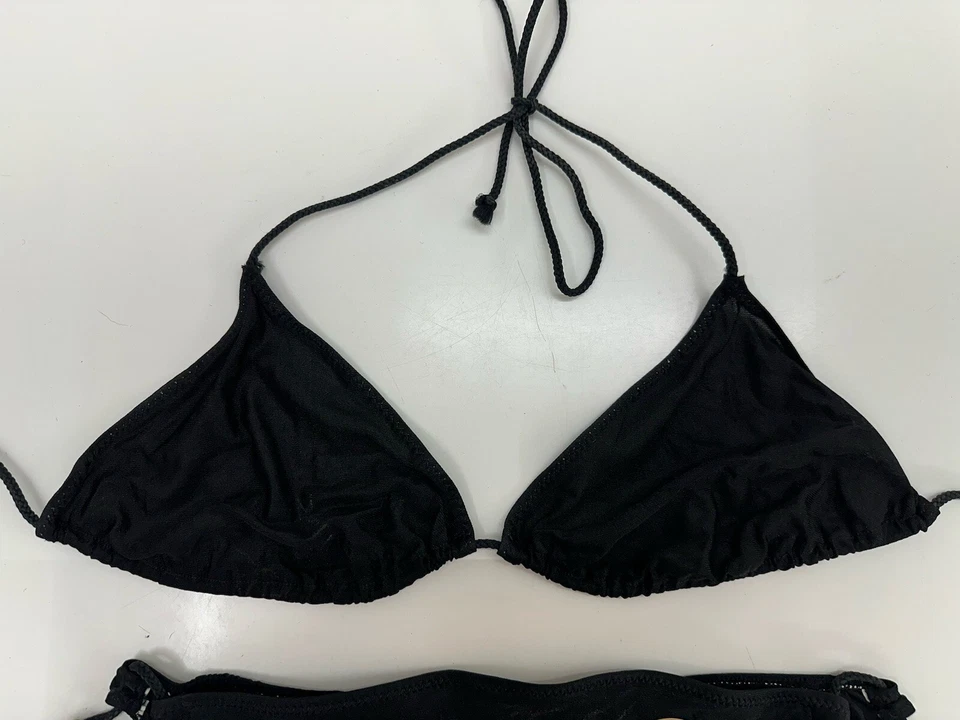Naturana Mujer Traje de Baño Bikini EUR Talla 44 Negro Vintage Dos Piezas Triángulo Foto 3 de 4