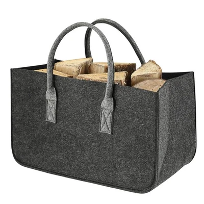 VON ALL-AROUND24 Filztasche Shopper Groß Kaminholztasche Kaminholz Filzkorb Zeitungskorb Faltbar