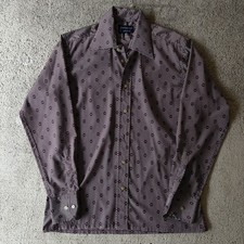 Vintage 70s Givenchy for Chesa Maroon Shiny Button Up Men's Long Sleeve M