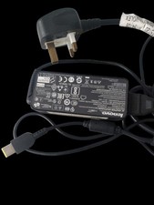 Lenovo 20V 3.25A 65W AC Adapter Charger – USB Slim Tip – UK Plug – Genuine