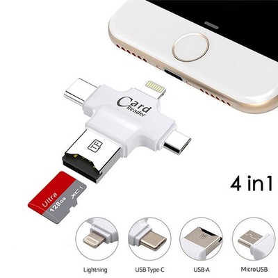 MicroSD Card Reader For iP Type C and Micro USB OTG
