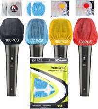 400 PCS 200 Pack Microphone Hygiene Covers Disposable Non-Woven Handheld Mic M