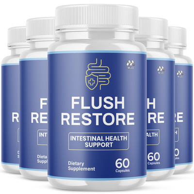 (5 Pack) Flush Restore Probiotic Supplement Gut Health Max Support 300 Capsules