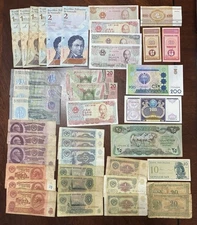 MIXED LOT 40 BANKNOTES WORLD PAPER MONEY FOREIGN CURRENCY COLLECTION CIRC & UNC
