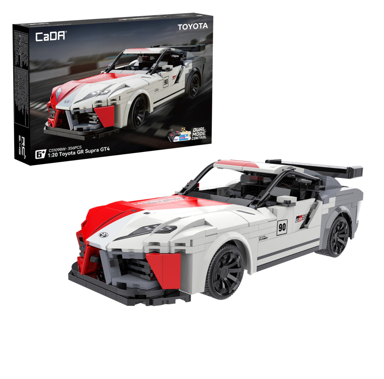 CaDA Toyota GR Supra GT4 Car 1:20 356 Pieces Brick Model Kit C51098W RC Control