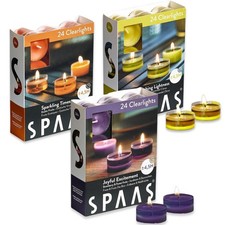 24er Pack SPAAS Clearlights Duftteelichter 4,5h Teelichte Acryl Cup Duftkerzen