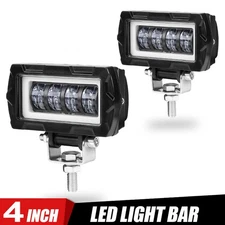 2X 4inch LED Work Light Bar Spot Driving Halo DRL Pods Fog Offroad Truck SUV UTV