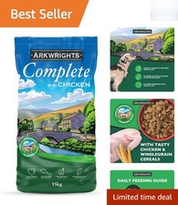 Natural Chicken Dry Dog Food 15 Kg - Supporting Health and Vitality Outdoors 1.73 per kilo