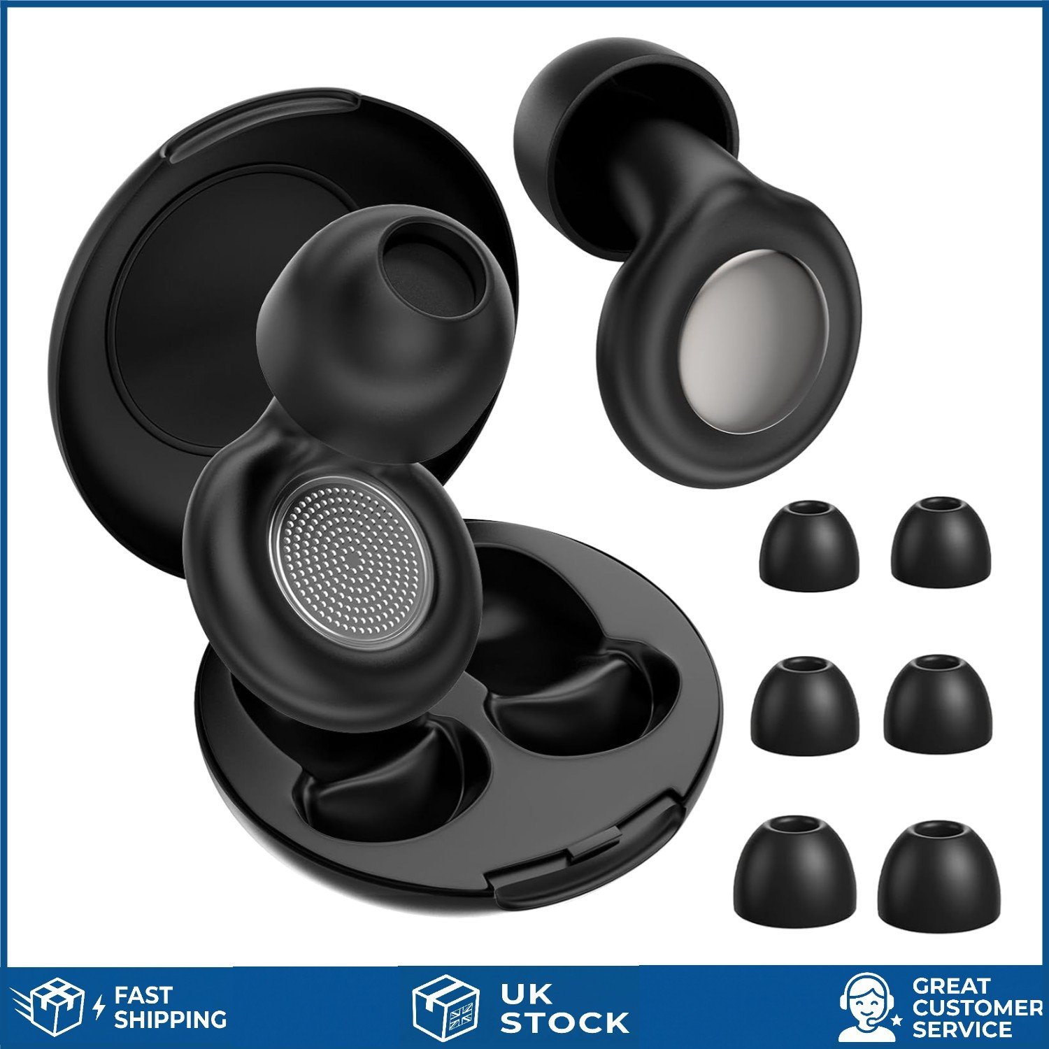 Comfortable Noise Cancelling Silicone Sleeping Ear Plugs 45dB 1 Pair