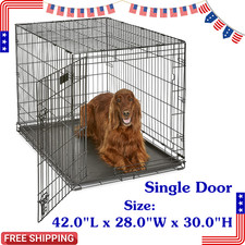 MidWest Homes 42" iCrate Large Dog 71-90lbs Folding Crate Divider Tray Durable