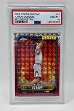 2024-25 Topps Chrome Aaron Gordon #62 Red Geometric Refractor /5 PSA 10 POP 1
