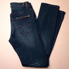 7 For All Mankind Girls Paxtyn Mid Rise Slim Leg Medium Wash Jeans Size 14