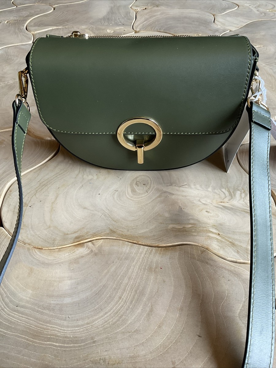 Cheval Firenze Olive Green Crossbody Italian Leather Fold Over