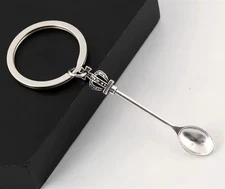 New Mini Crown Spoon Keychain Metal Portable Hidden Party