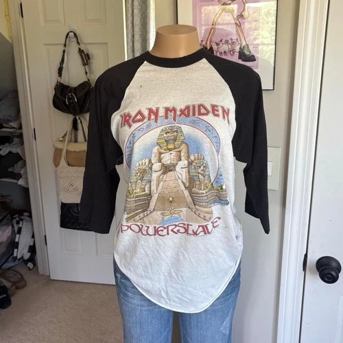 Iron Maiden World Slavery Tour USA Original -5 P 1980s vintage concert t-shirt, vintage, single stitch, B+ condition