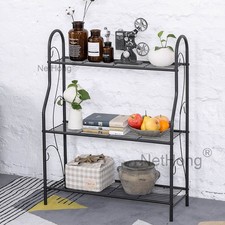 3Tier Metal Plant Shelf Rack Display Stand Multiple Flower Pot Holder UK