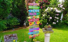 Wandschild Deko Schild Hawaii Südsee Strandbar Dekoschild Wegweiser  TIKI STYLE